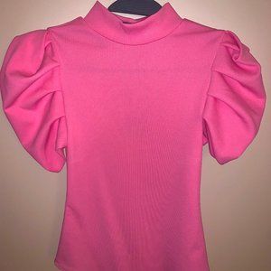 Pink Puff Sleeve Bodysuit